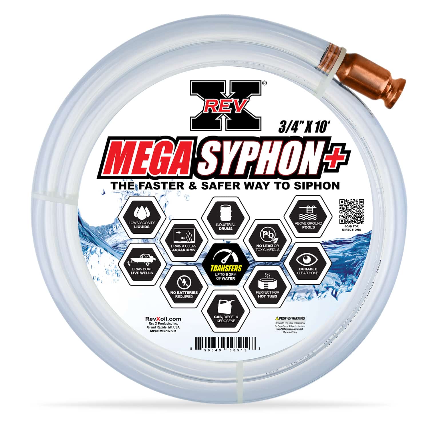 MSP07501 – REV X Mega Syphon Plus – 3/4″ x 10′