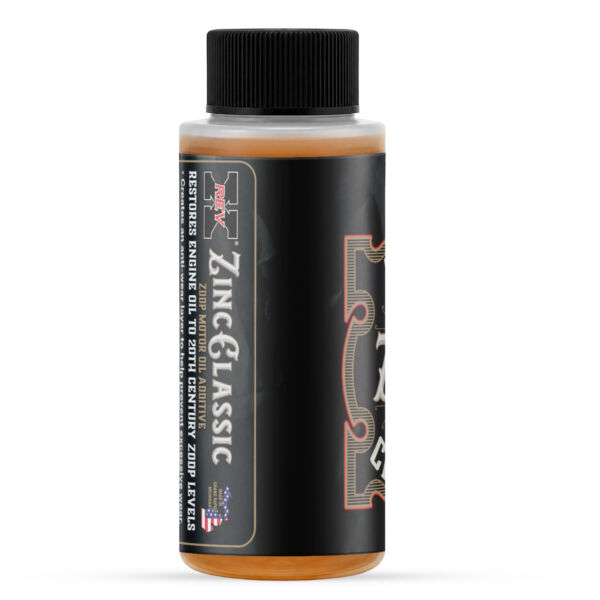 Side view of REV-X Zinc Classic ZDDP Oil Additive 2 fl. oz. bottle